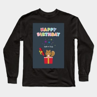 Birthday Squirrel Make a Wish Long Sleeve T-Shirt